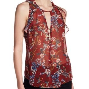 Willow & Clay Floral Sleeveless Top SZ Small